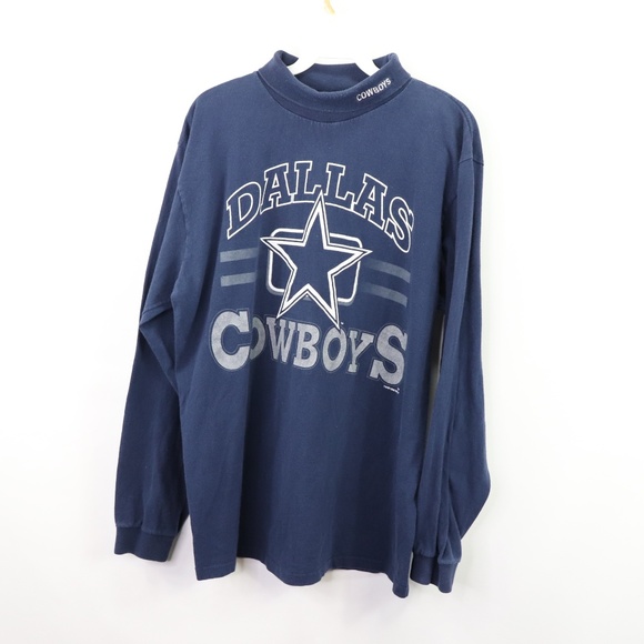 90s Mens Large Dallas Cowboys Turtleneck Sweater - Picture 1 of 8
